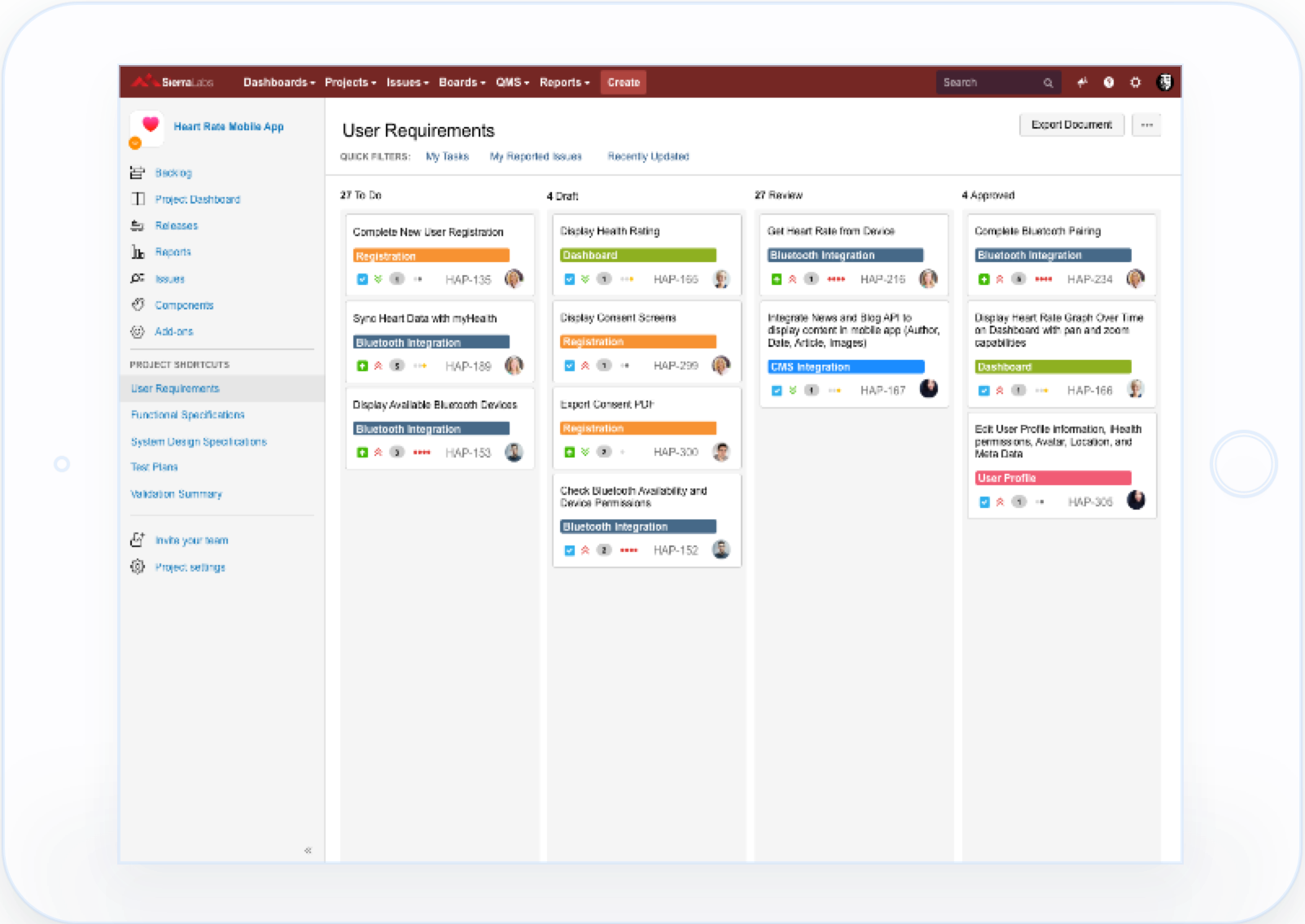 Sierra QMS Jira